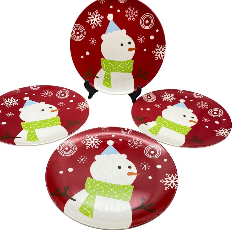 Target Be Merry Bird Melamine Bird sandwich salad plates Christmas '08 Red Holid